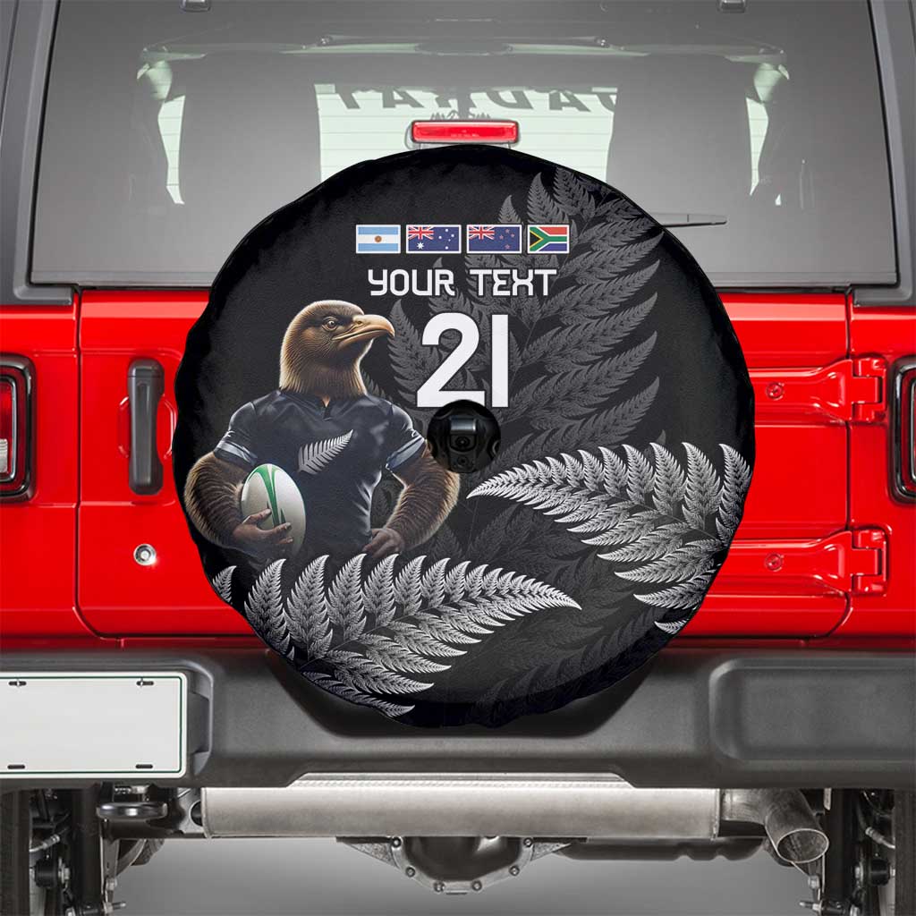 New Zealand Rugby Custom Spare Tire Cover Glory Be To Black Silver-fern - Aussie Hoodie