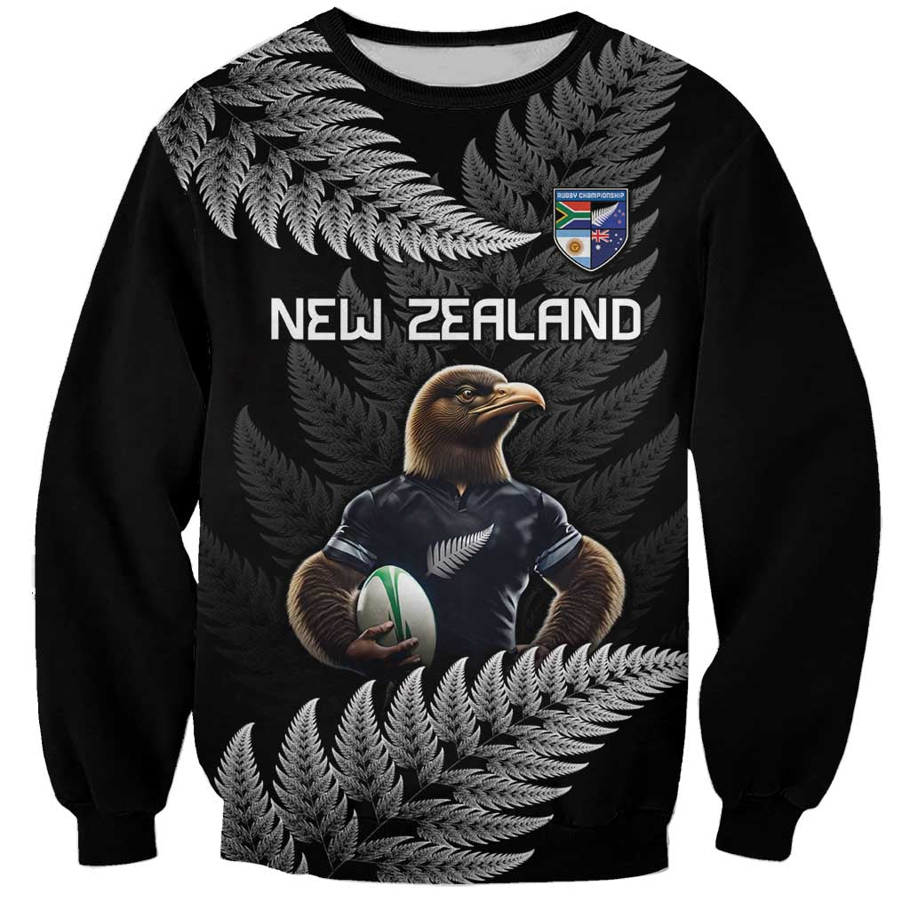New Zealand Rugby Custom Sweatshirt Glory Be To Black Silver-fern - Aussie Hoodie