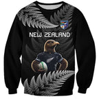New Zealand Rugby Custom Sweatshirt Glory Be To Black Silver-fern - Aussie Hoodie
