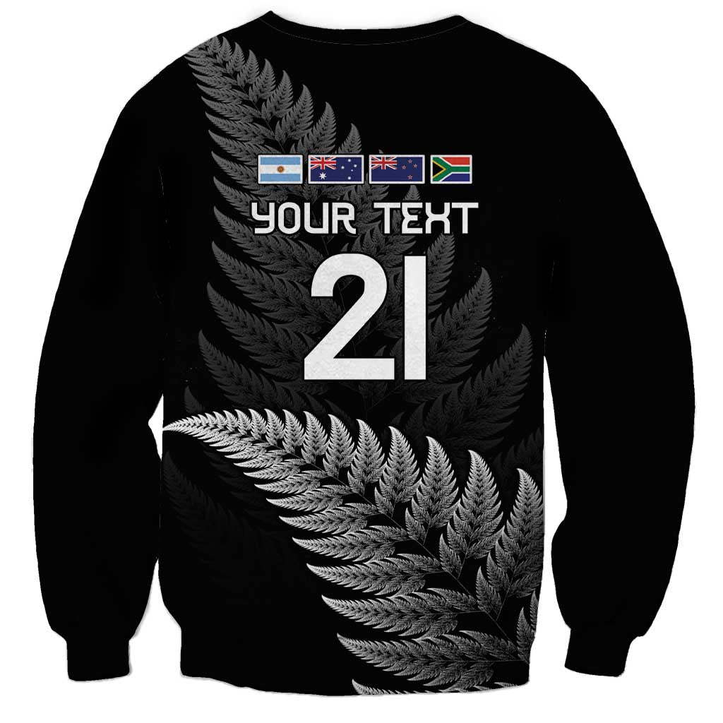 New Zealand Rugby Custom Sweatshirt Glory Be To Black Silver-fern - Aussie Hoodie