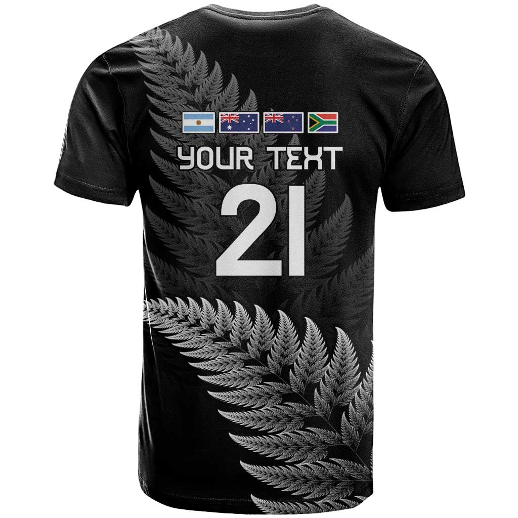 New Zealand Rugby Custom T Shirt Glory Be To Black Silver-fern - Aussie Hoodie