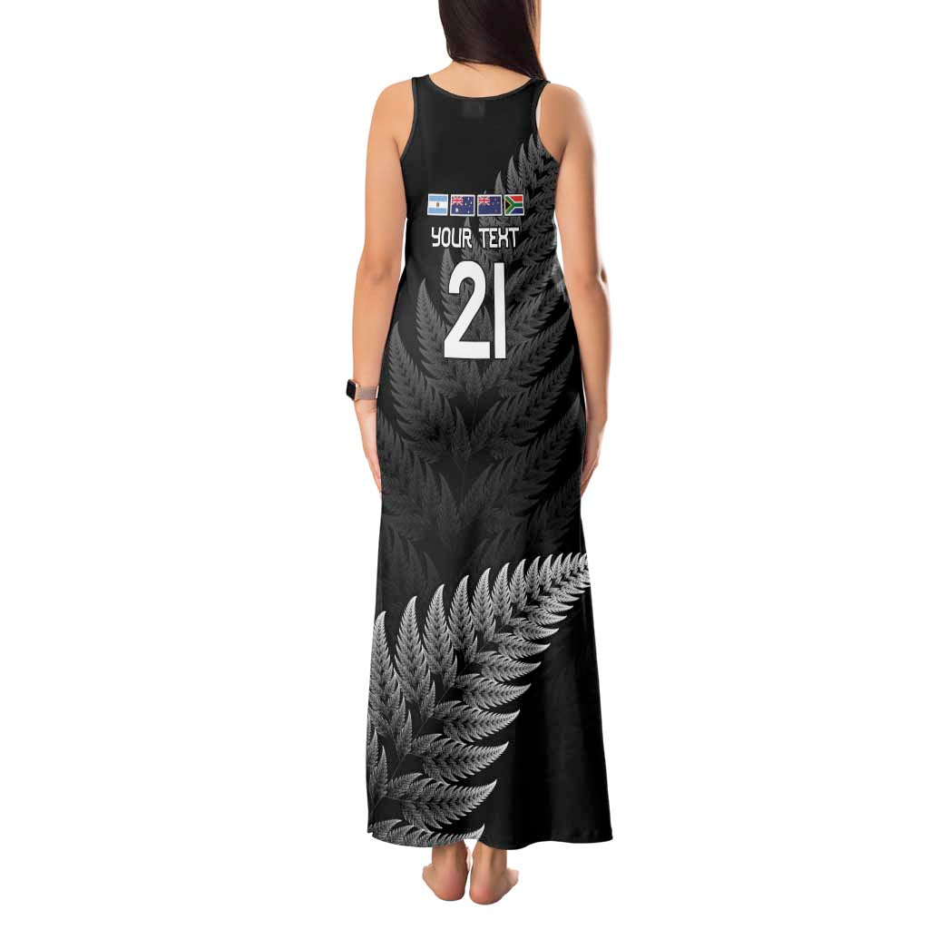 New Zealand Rugby Custom Tank Maxi Dress Glory Be To Black Silver-fern - Aussie Hoodie