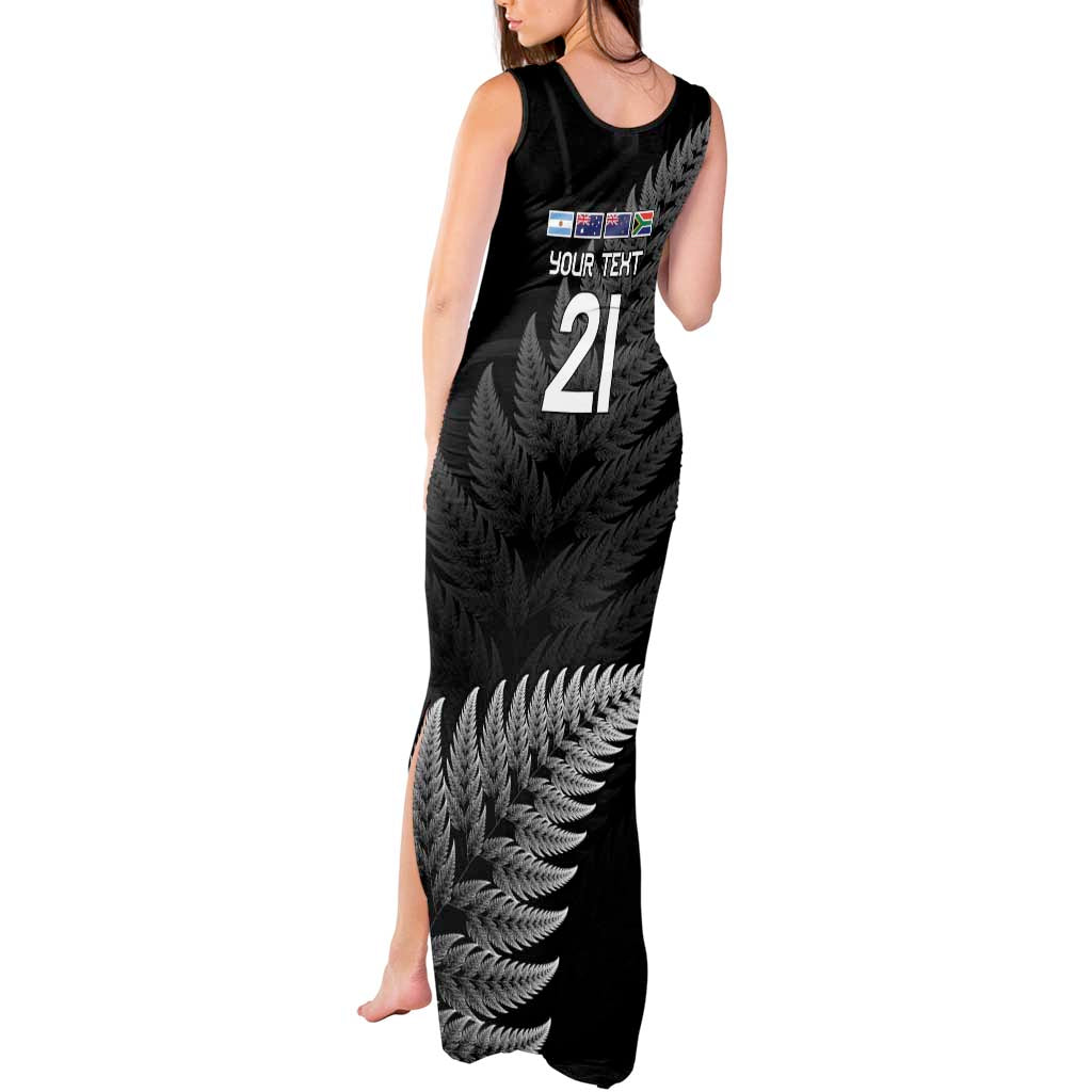 New Zealand Rugby Custom Tank Maxi Dress Glory Be To Black Silver-fern - Aussie Hoodie