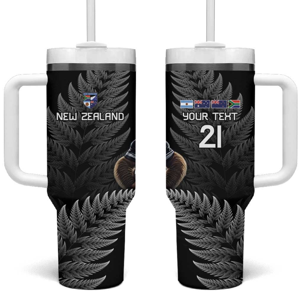 New Zealand Rugby Custom Tumbler With Handle Glory Be To Black Silver-fern - Aussie Hoodie
