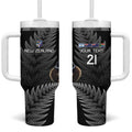 New Zealand Rugby Custom Tumbler With Handle Glory Be To Black Silver-fern - Aussie Hoodie