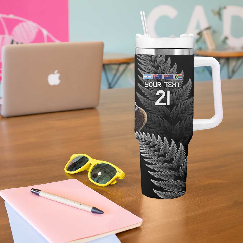 New Zealand Rugby Custom Tumbler With Handle Glory Be To Black Silver-fern - Aussie Hoodie