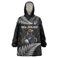 New Zealand Rugby Custom Wearable Blanket Hoodie Glory Be To Black Silver-fern - Aussie Hoodie