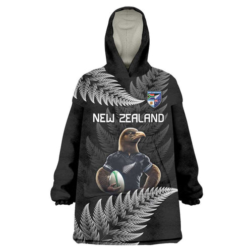 New Zealand Rugby Custom Wearable Blanket Hoodie Glory Be To Black Silver-fern - Aussie Hoodie
