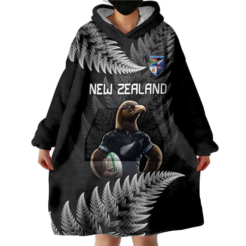 New Zealand Rugby Custom Wearable Blanket Hoodie Glory Be To Black Silver-fern - Aussie Hoodie