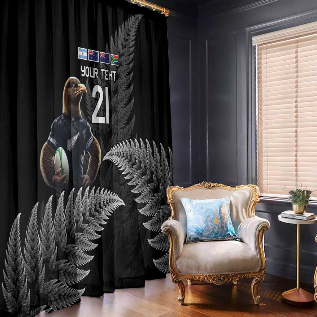 New Zealand Rugby Custom Window Curtain Glory Be To Black Silver-fern - Aussie Hoodie
