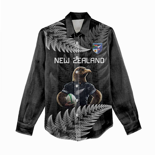 New Zealand Rugby Custom Women Casual Shirt Glory Be To Black Silver-fern - Aussie Hoodie