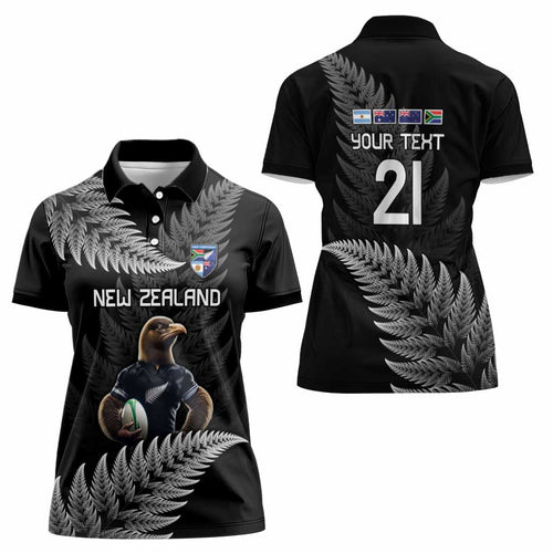New Zealand Rugby Custom Women Polo Shirt Glory Be To Black Silver-fern - Aussie Hoodie
