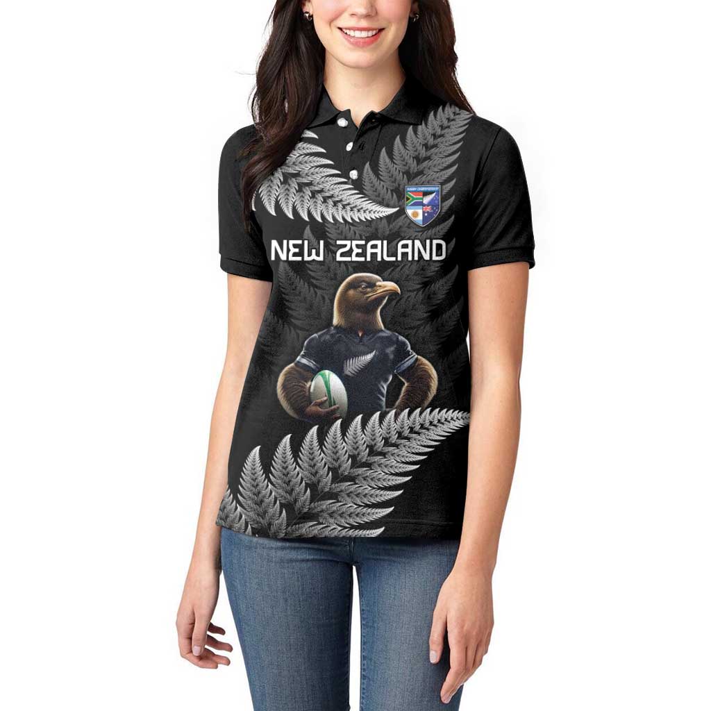 New Zealand Rugby Custom Women Polo Shirt Glory Be To Black Silver-fern - Aussie Hoodie