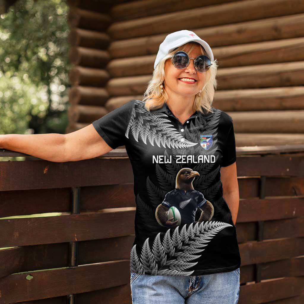 New Zealand Rugby Custom Women Polo Shirt Glory Be To Black Silver-fern - Aussie Hoodie