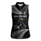 New Zealand Rugby Custom Women Sleeveless Polo Shirt Glory Be To Black Silver-fern - Aussie Hoodie
