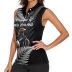 New Zealand Rugby Custom Women Sleeveless Polo Shirt Glory Be To Black Silver-fern - Aussie Hoodie