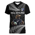 New Zealand Rugby Custom Women V-Neck T-Shirt Glory Be To Black Silver-fern - Aussie Hoodie