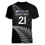 New Zealand Rugby Custom Women V-Neck T-Shirt Glory Be To Black Silver-fern - Aussie Hoodie
