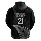 New Zealand Rugby Custom Zip Hoodie Glory Be To Black Silver-fern - Aussie Hoodie