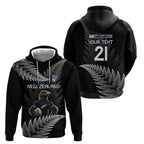 New Zealand Rugby Custom Zip Hoodie Glory Be To Black Silver-fern - Aussie Hoodie
