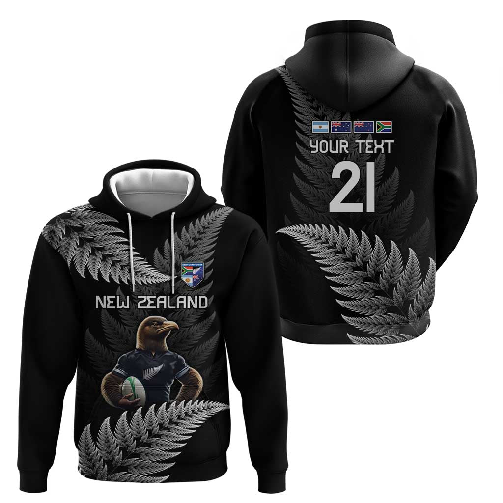 New Zealand Rugby Custom Zip Hoodie Glory Be To Black Silver-fern - Aussie Hoodie