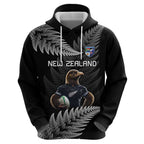 New Zealand Rugby Custom Zip Hoodie Glory Be To Black Silver-fern - Aussie Hoodie