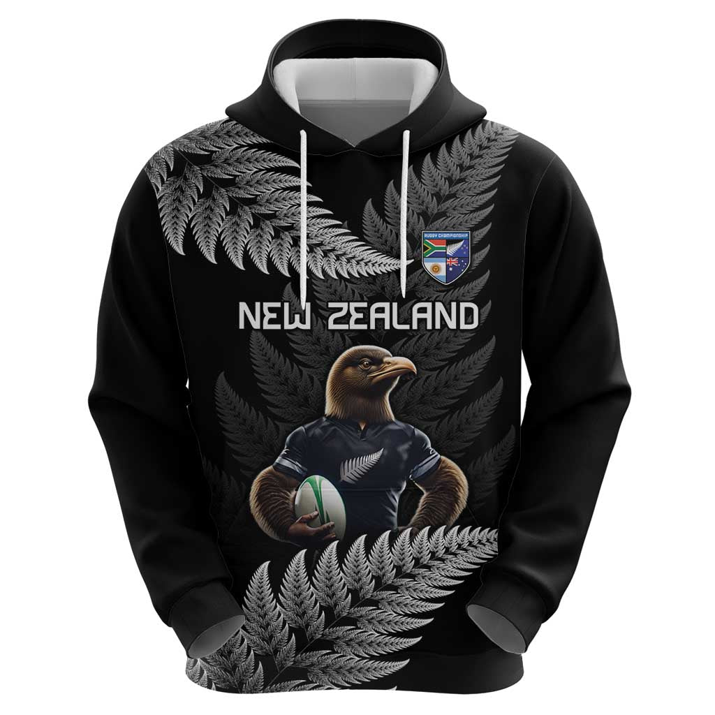 New Zealand Rugby Custom Zip Hoodie Glory Be To Black Silver-fern - Aussie Hoodie