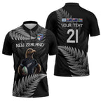 New Zealand Rugby Custom Zipper Polo Shirt Glory Be To Black Silver-fern - Aussie Hoodie