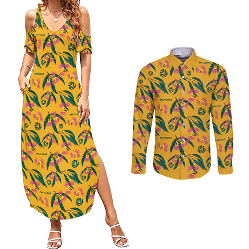 aussie-matildas-couples-matching-summer-maxi-dress-and-long-sleeve-button-shirts-football-australia-2023-silver-princess-unique