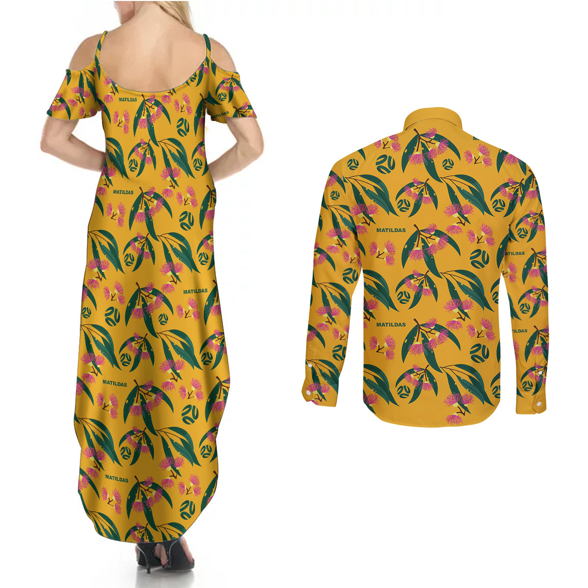 aussie-matildas-couples-matching-summer-maxi-dress-and-long-sleeve-button-shirts-football-australia-2023-silver-princess-unique