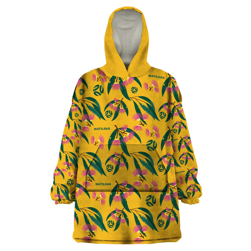 aussie-matildas-wearable-blanket-hoodie-football-australia-2023-silver-princess-unique