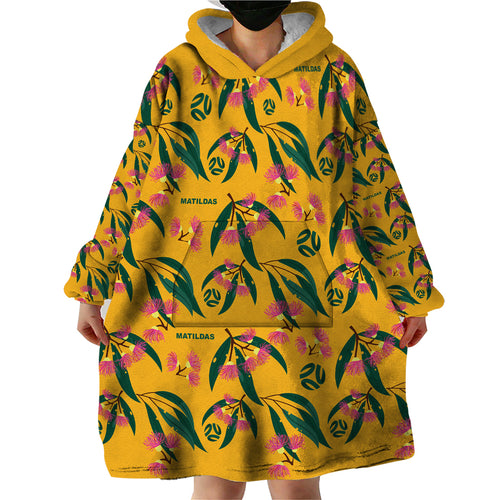 aussie-matildas-wearable-blanket-hoodie-football-australia-2023-silver-princess-unique