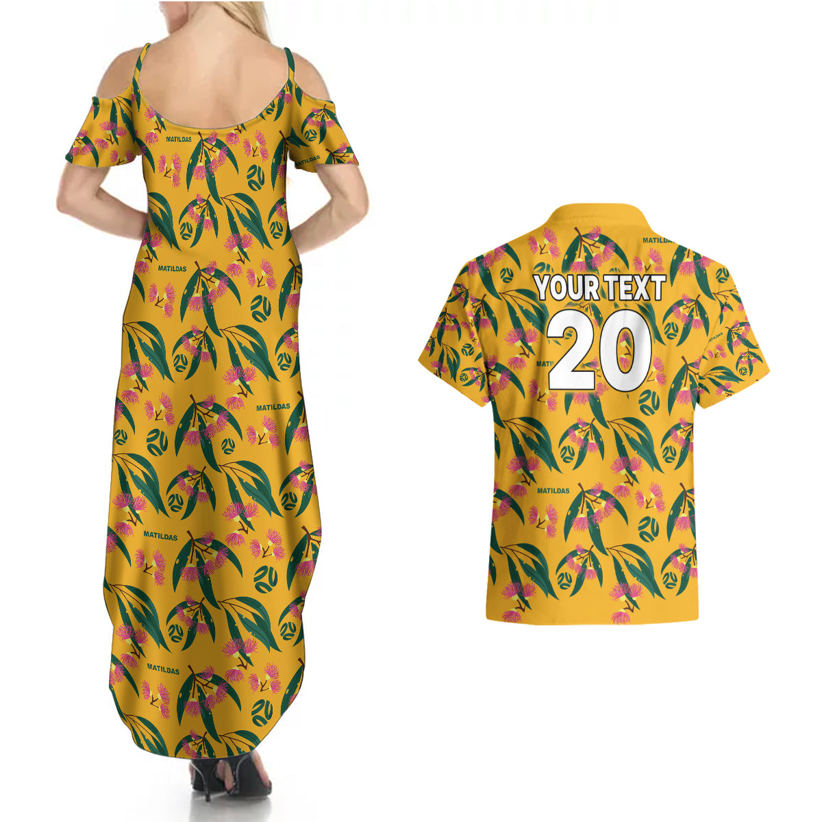 custom-aussie-matildas-couples-matching-summer-maxi-dress-and-hawaiian-shirt-football-australia-2023-silver-princess-unique