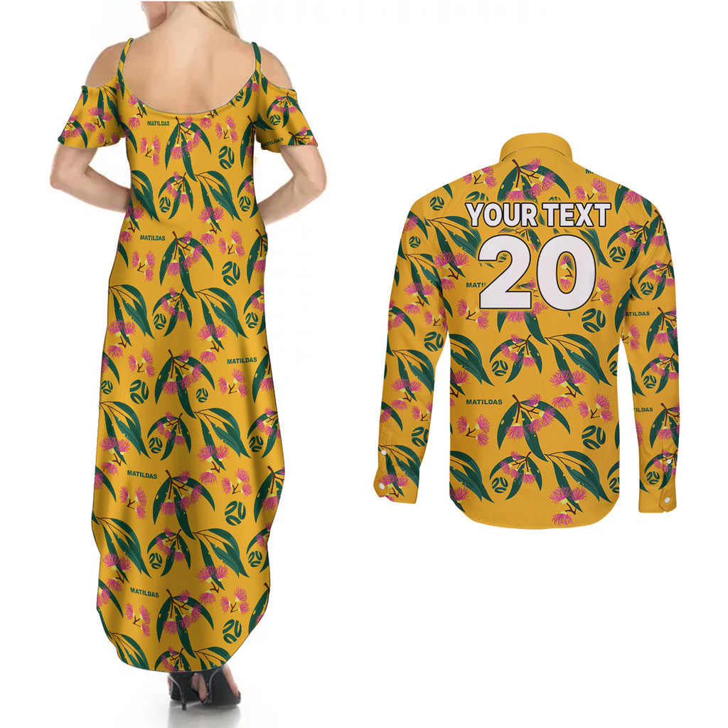 custom-aussie-matildas-couples-matching-summer-maxi-dress-and-long-sleeve-button-shirts-football-australia-2023-silver-princess-unique