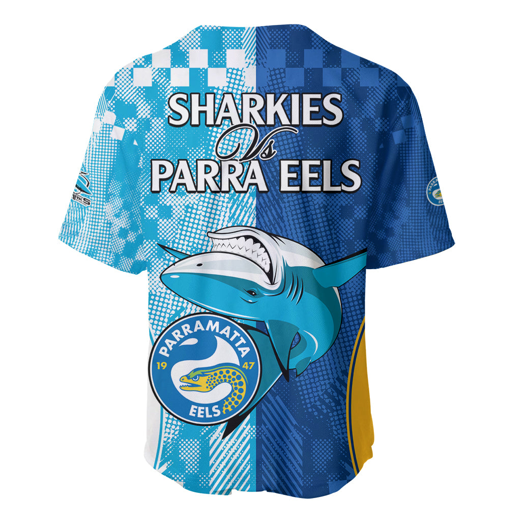 NRL Shark Combine Eels Rugby Baseball Jersey Sporty Style LT9