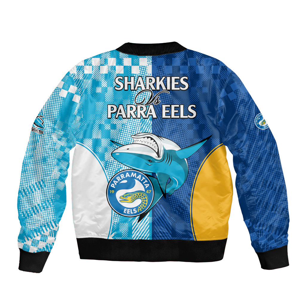 NRL Shark Combine Eels Rugby Bomber Jacket Sporty Style LT9