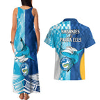 NRL Shark Combine Eels Rugby Couples Matching Tank Maxi Dress and Hawaiian Shirt Sporty Style LT9
