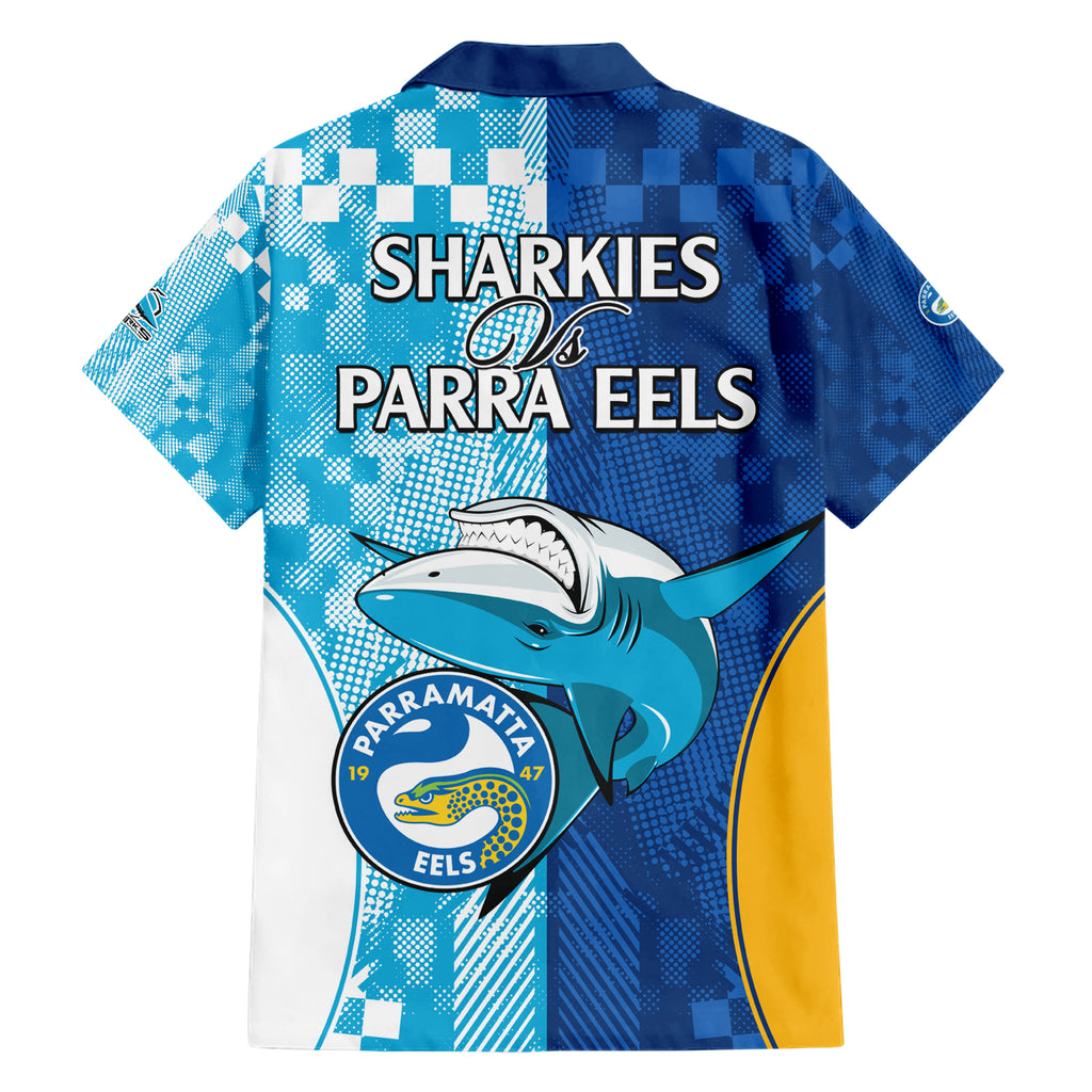 NRL Shark Combine Eels Rugby Hawaiian Shirt Sporty Style LT9