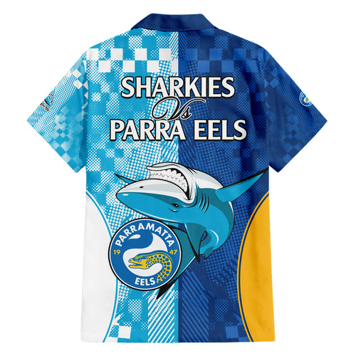 NRL Shark Combine Eels Rugby Hawaiian Shirt Sporty Style LT9