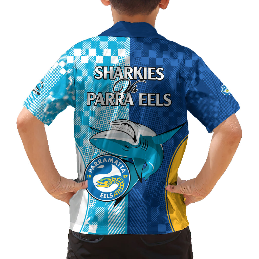 NRL Shark Combine Eels Rugby Hawaiian Shirt Sporty Style LT9