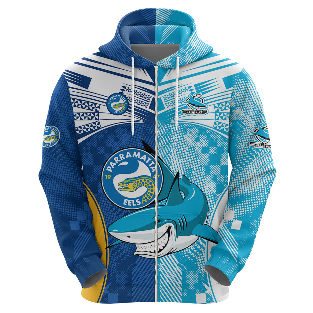NRL Shark Combine Eels Rugby Hoodie Sporty Style LT9