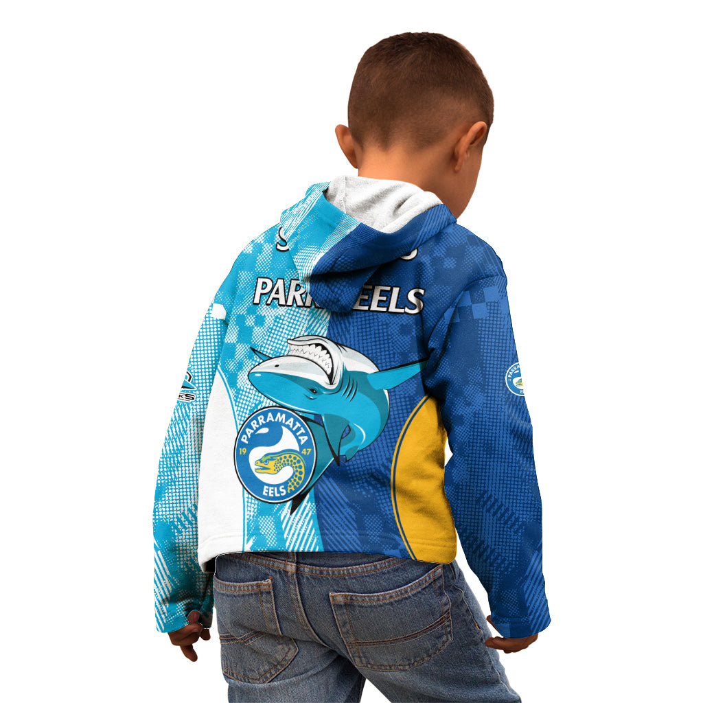 NRL Shark Combine Eels Rugby Kid Hoodie Sporty Style LT9