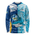 NRL Shark Combine Eels Rugby Long Sleeve Shirt Sporty Style LT9