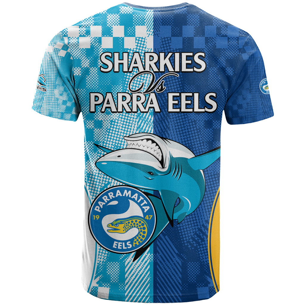 NRL Shark Combine Eels Rugby T Shirt Sporty Style LT9
