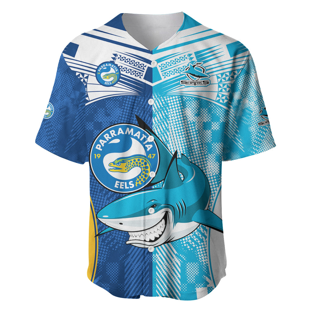 Custom NRL Shark Combine Eels Rugby Baseball Jersey Sporty Style LT9