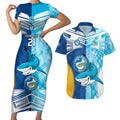 Custom NRL Shark Combine Eels Rugby Couples Matching Short Sleeve Bodycon Dress and Hawaiian Shirt Sporty Style LT9