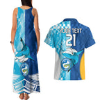 Custom NRL Shark Combine Eels Rugby Couples Matching Tank Maxi Dress and Hawaiian Shirt Sporty Style LT9