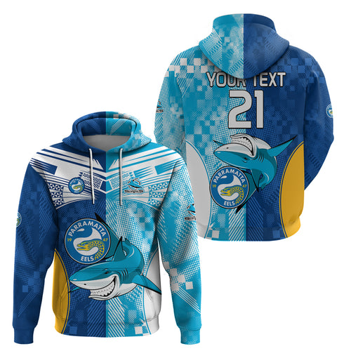 Custom NRL Shark Combine Eels Rugby Hoodie Sporty Style LT9
