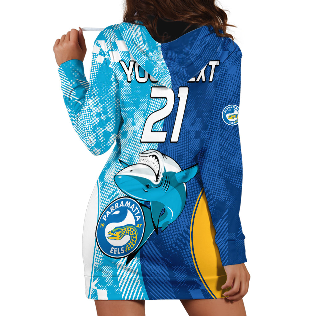 Custom NRL Shark Combine Eels Rugby Hoodie Dress Sporty Style LT9