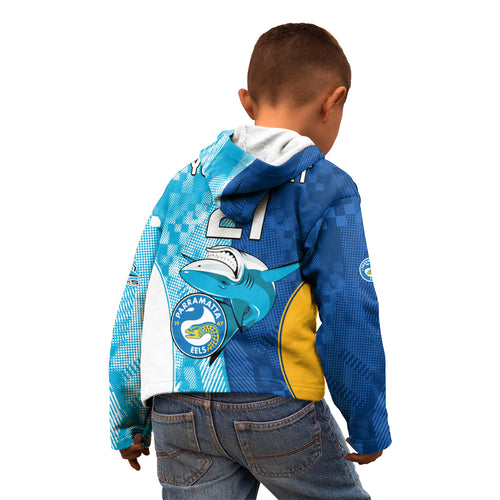 Custom NRL Shark Combine Eels Rugby Kid Hoodie Sporty Style LT9